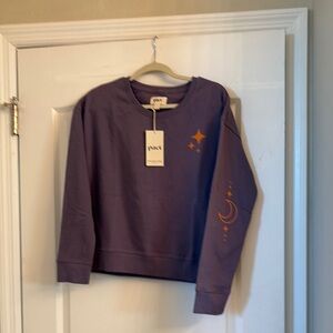 NWT PACT 100% Organic Cotton Purple Sweatshirt with Orange Star/Moon msr…